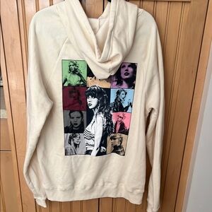taylor swift eros tour Cream Hoodie with Graphic Print